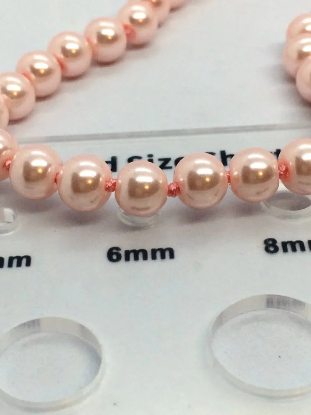 VINTAGE GLASS PEARL NECKLACE Long Pink Knotted 58